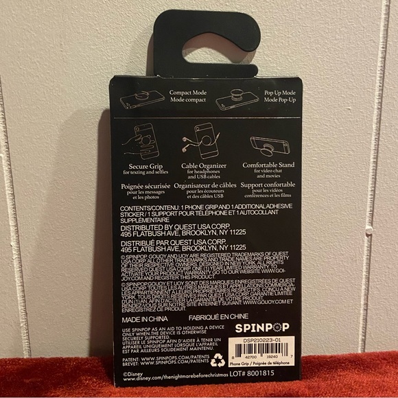 Nightmare Before Christmas Jack Skellington Spinpop Phone Grip/Stand - Picture 2 of 3